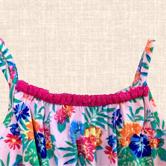 Love at First Sight Girls Pink Floral Shorts Romper Maxi Dress / Size 10/12 - Picture 12 of 13